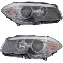 CarLights360: For BMW 535i Headlight 2011 2012 2013 Pair Driver and Passenger Side | Black Housing | DOT Certified | BM2502174 + BM2503174 (PLX-M1-343-1143L-AF2-CL360A2)