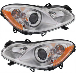 CarLights360: For Smart Fortwo Headlight 2010-2015 Pair Driver and Passenger Side | w/ Bulbs | CAPA Certified | SM2502100 + SM2503100 (PLX-M1-346-1101L-AC-CL360A1)