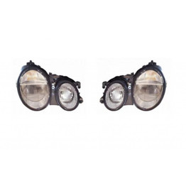 For Mercedes-Benz CLK Headlight Assembly Unit 1998 99 00 01 02 2003 Pair Driver and Passenger w/o bulbs and ballast (PLX-M1-339-1114LMUSHM)