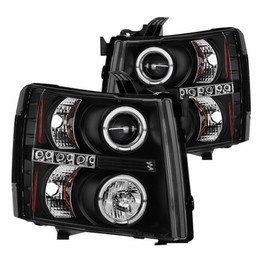 Spyder For Chevy Silverado 1500 2007-2014 Projector Headlight Pair LED Halo LED Black | 5009494