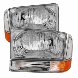 xTune For Ford F250/350/450 Superduty 99-04 Crystal Headlights Pair w/ Bumper lights Pair | 9025419