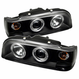 Spyder For Volvo 850 1993-1997 Projector Headlights Pair | LED Halo Black High Low | 5012289