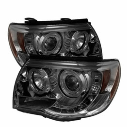 Spyder For Toyota Tacoma 2005-2011 Projector Headlights Pair | LED Halo Smoke | 5011930