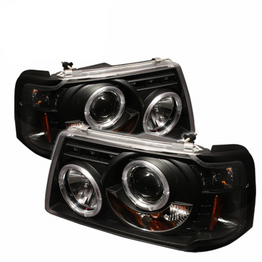 Spyder For Ford Ranger 2001-2011 Projector Headlights Pair | LED Halo Black | 5010490