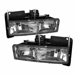 xTune For Chevy Suburban 1988-1998 Headlights Pair Crystal Chrome HD-JH-CCK88-C | 5064387