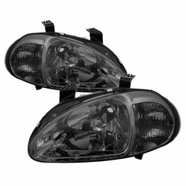 xTune For Honda Del Sol 93-97 Headlights Pair 1Pc Crystal Smoke HD-ON-HDEL93-1P-SM | 5013439