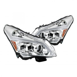 xTune For Infiniti G37 2010-2013 Headlights Pair HID Chrome PRO-JH-IG3507-4D-LB-C | 9043109