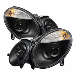 Spyder For Mercedes-Benz E-Class 07-09 Projector Headlights Pair Halogen Model Black | 5042217