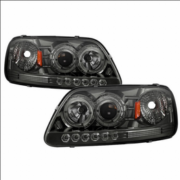 Spyder For Ford Expedition 1997-2002 Pair Projector LED Halo Amber Reflector LED Smke | 5010285