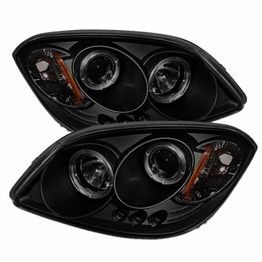 Spyder For Pontiac G5 2007-2009 Projector Headlights Pair LED Halo LED Black Smoke | 5078285