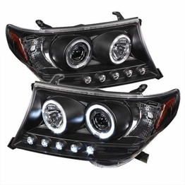 Spyder For Toyota Land Cruiser 2008-2011 Projector Headlights Pair LED Halo LED Black | 5008275