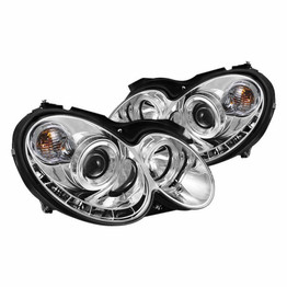 Spyder For Mercedes-Benz CLK 2003-2009 Pair Projector Halogen Model LED Halo DRL | 5038029