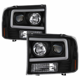 Spyder For Ford Excursion 2000-2004 Projector Headlights Pair - Light Bar - Black | 5084491