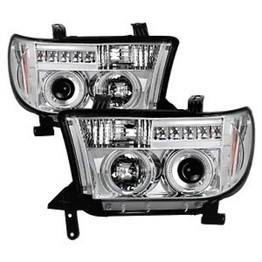 Spyder For Toyota Tundra 2007-2013 Projector Headlights Pair LED Halo LED Chrome | 5012036