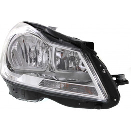 CarLights360: For 2012 2013 2014 Mercedes-Benz C250 Headlight Assembly DOT Certified Chrome Bezel w/o Corner Signal Lamps w/Bulbs (CLX-M0-20-9274-00-1-CL360A3-PARENT1)