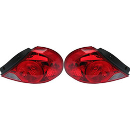 CarLights360: For Kia Spectra Tail Light 2002 2003 2004 Pair Driver and Passenger Side w/ Bulbs Replaces KI2800109 + KI2801109 (PLX-M1-322-1908L-AS-CL360A1)