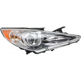 For Hyundai Sonata Headlight Assembly 2011 12 13 2014 | Halogen | Type 2 | Chrome Interior (CLX-M0-USA-REPH100142-CL360A70-PARENT1)