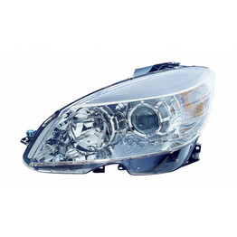 For Mercedes-Benz C230 / C250 / C300 / C350 / C63 AMG Headlight Assembly 2008 09 10 2011 Halogen Chrome (CLX-M0-340-1130L-ASN-CL360A55-PARENT1)