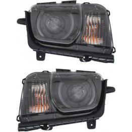 For Chevy Camaro Coupe Headlight 2010 11 12 2013 Pair Driver and Passenger Side HID w/o Leveling Type 1 GM2502340 | 22959919 (PLX-M0-20-9246-00-CL360A55)