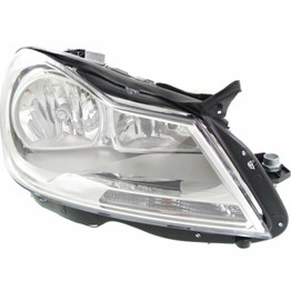 For Mercedes-Benz C-Class Sedan 2012-2014 Headlight Assembly Halogen Chrome w/o Cornering Lights DOT Certified (CLX-M1-339-1135L-AF1-PARENT1)