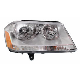 For Dodge Avenger Headlight Assembly 2012 2013 2014 Passenger Side Chrome w/ Bulbs CAPA Certified Replacement for CH2503182 (Vehicle Trim: SE) (CLX-M0-20-6893-00-9-CL360A2)