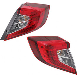 CarLights360: For 2016 2017 2018 Honda Civic Tail Light Assembly Driver and Passenger Side DOT Certified w/Bulbs - Replaces HO2804110 HO2805110 (Vehicle Trim: Sedan) (PLX-M0-11-6878-00-1-CL360A1)