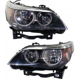 CarLights360: For 2006 2007 BMW 550i Headlight Assembly Driver and Passenger Side DOT Certified w/Bulbs Halogen Type - Replaces BM2502134 (Vehicle Trim: Sedan) (PLX-M0-20-9364-00-1-CL360A6)