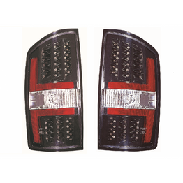 For Dodge Ram Pickup 2007-2008 Tail Light LED Black Pair Driver and Passenger Side (CLX-M1-333-1909PXNS2C)
