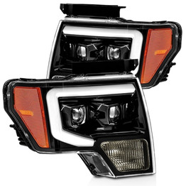 AlphaRex For Ford F-150 2009-2014 Projector Headlight PRO-Series Gloss Black | Plank Style,w/Activation Light/Seq Signal (TLX-arx880116-CL360A70)