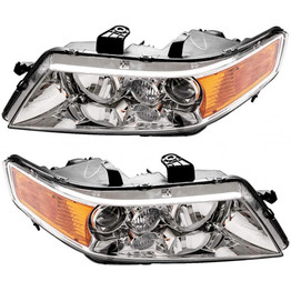 For Acura TSX Headlight 2004 2005 Pair Driver and Passenger Side For AC2518106 | 33151-SEC-A12 (PLX-M0-20-6670-01-CL360A55)