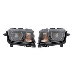 For Chevy Camaro Headlight 2014 2015 Pair Driver and Passenger Side Type 1 w/ Bulbs w/o Leveling HID Type GM2502340 (PLX-M0-20-9246-00-9-CL360A1)