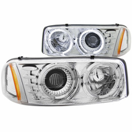 ANZO For GMC Sierra 1500/3500 1999-2006 Projector Headlights w/ Halo Chrome | (TLX-anz111191-CL360A75)