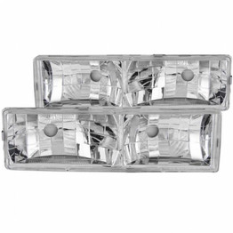 ANZO For GMC K3500 1988-2000 Crystal Headlights Chrome w/o Bulbs | (TLX-anz111136-CL360A90)