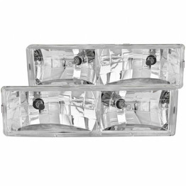 ANZO For GMC C1500/C2500/K1500/K2500 Suburban 1992-1999 Headlights Crystal Chrome | 111004 (TLX-anz111004-CL360A87)