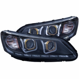 ANZO For Honda Accord 2013-2015 Projector Headlights w/ U-Bar Black | (TLX-anz121492-CL360A70)