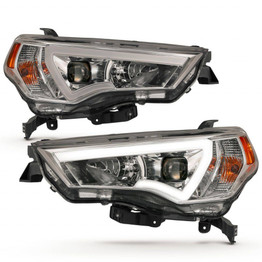 ANZO For Toyota 4Runner 14-18 Plank Style Projector Headlights Chrome w/ Amber | 111417 (TLX-anz111417-CL360A70)