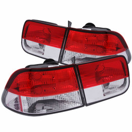 ANZO For Honda Civic 1996-2002 Tail Lights Red/Clear | (TLX-anz221222-CL360A70)
