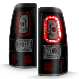 ANZO For Chevy Silverado 1500 1999-2002 Tail Lights LED - Plank Style Black | w/Smoke Lens (TLX-anz311325-CL360A82)