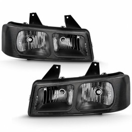 ANZO For Chevy Express 1500/2500/3500 2003-2017 Crystal Headlight Black | (TLX-anz111474-CL360A71)