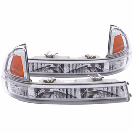 ANZO For Dodge Durango 1998-2003 Parking Lights Euro Chrome w/ Amber Reflector | (TLX-anz511044-CL360A71)