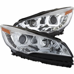 ANZO For Ford Escape 2013 2014 2015 2016 Projector Headlights w/ U-Bar Chrome | (TLX-anz111325-CL360A70)