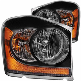 ANZO For Dodge Durango 2004 2005 2006 Crystal Headlights Black | (TLX-anz111110-CL360A70)