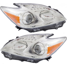 For Toyota Prius Headlight 2012 13 14 2015 Driver and Passenger Side Pair / Set | Halogen | CAPA | TO2518134 + TO2519134 | 8117047520 + 8113047520 (PLX-M0-USA-REPT100358Q-N-CL360A70)