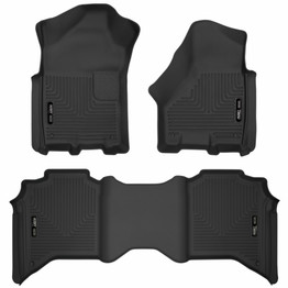 Husky Liners For Ram 2500 2019 2020 Floor Liners X-Act Contour | 1st & 2nd Row | Black (TLX-hsl54788-CL360A70)