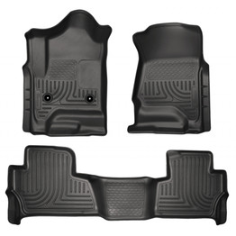 Husky Liners For Chevy Tahoe 2015-2020 WeatherBeater Floor Liners Combo Black | (TLX-hsl99201-CL360A70)