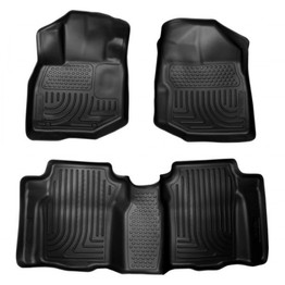 Husky Liners For Honda Fit 2009-2013 WeatherBeater Floor Liners Combo Black | (TLX-hsl98491-CL360A70)