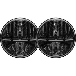 Rigid-Industries Round Headlight For Armstrong-Siddeley Lancaster 1945-1953 | 7in | w/ Heated Lens | Set of 2 | Non JK
