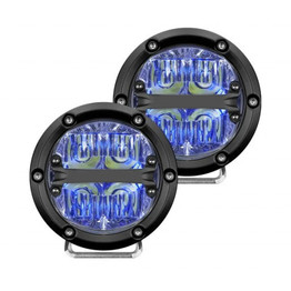 Rigid-Industries Fog Light Drive Beam LED Off-Road 360-Series | 4in | Blue Backlight | Pair