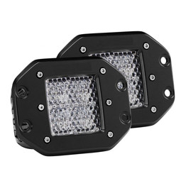 Rigid-Industries Flood Diffused Beam Lights | LED | Dually | Flush Mount | 60 Degree Lens | Set of 2