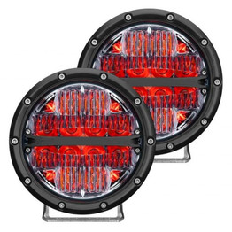 Rigid-Industries Off Road Fog Light Drive Beam | Pair | 360-Series | 6in | LED | Red Backlight